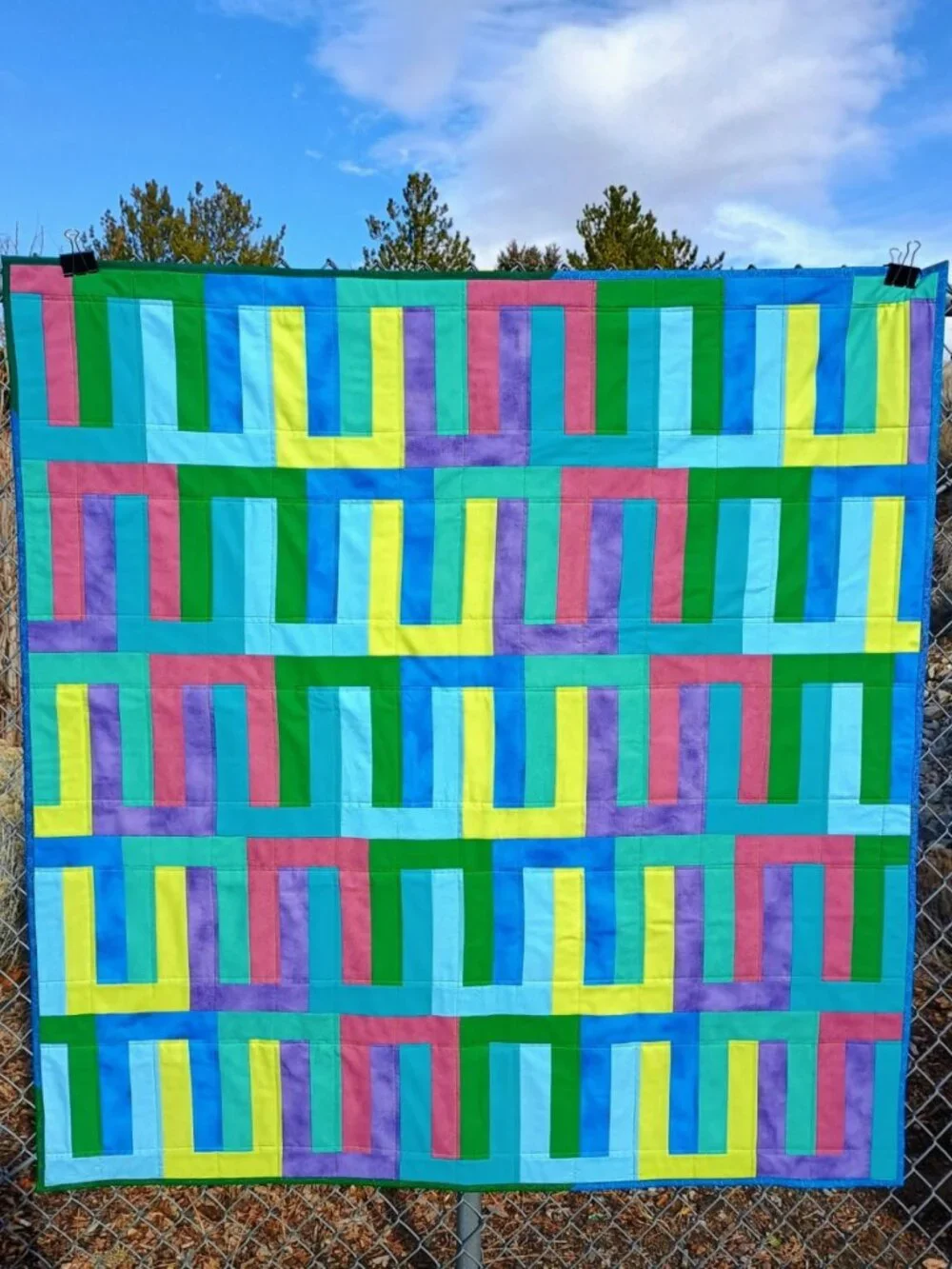 💙💚💜BN MODERN DESIGN QUILT IN SOLID COLORFUL FABRICS